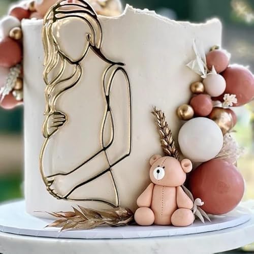 Tortenanhänger für schwangere Frauen, Acryl, Babyparty, Kuchenanhänger für werdende Mütter, Party, goldfarbener Spiegel-Kuchenaufsatz, schwangere Dame, Babyparty, Kuchenaufsatz Tortenanhänger für schwangere Frauen, Acryl, Babyparty, Kuchenanhänger für werdende Mütter, Party, goldfarbener Spiegel-Kuchenaufsatz, schwangere Dame, Babyparty, Kuchenaufsatz von lvbeybc