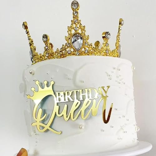 Tortenaufsatz, Motiv: Geburtstagskönchen, Acryl-Kronen-Design, Cupcake-Topper und Seitenkuchendekoration, Geburtstagstortenspieße, Party-Dekoration für Damen, 10 x 6 cm Tortenaufsatz, Motiv: Geburtstagskönchen, Acryl-Kronen-Design, Cupcake-Topper und Seitenkuchendekoration, Geburtstagstortenspieße, Party-Dekoration für Damen, 10 x 6 cm von lvbeybc