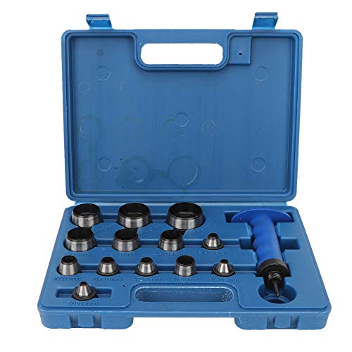 14-teiliges Lochstanzer-Set, 5–35 mm, Lederlocher-Set, robuste Stahlkonstruktion mit praktischer Aufbewahrungsbox aus Kunststoff für Leder, Gummi, Kupfer, Messing und 14-teiliges Lochstanzer-Set, 5–35 mm, Lederlocher-Set, robuste Stahlkonstruktion mit praktischer Aufbewahrungsbox aus Kunststoff für Leder, Gummi, Kupfer, Messing und von lvifloae