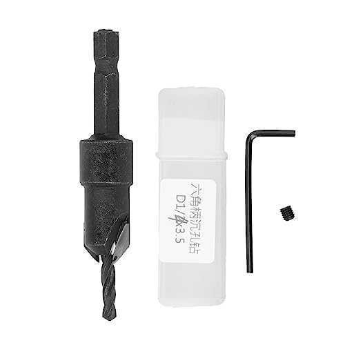3,5 mm Countersink Bohrer Bit 1/4in Nicht -Slip -Hexagonal Shank Wide Flötendesign Tapered Bohrer für Holzbearbeitung für Schrank- und Möbelinstallation geeignet von lvifloae