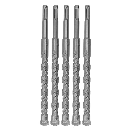5 -teiliges Impact Drill -Bit -Set mit Wolfram -Vergaserspitze -Dreh -Hammerbohrer, 2 Flöte -Twist für Ziegel, Stein und Beton, 210 mm, 16 mm/0,63 Zoll geeignet (16mm) von lvifloae