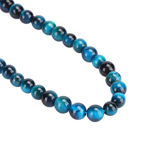 Blue Tiger Eye Stone Perlen 8mm 48 Schnur DIY Schmuckzubehör Kristall Runde Perlen Blaues Tiger Augenarmbandzubehör handgefertigte Kristallsteine (4mm【92 pieces/string】) von lvifloae