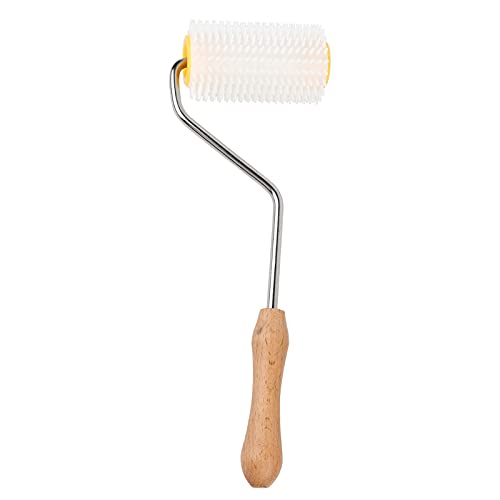 Honigentdecklungsnadelrolle aus Kunststoff mit scharfen Zinken und ergonomischem Holzgriff, Honigschleuder, Bienenstock-Extraktionsrolle für Imker, Waben-Imkereiwerkzeug von lvifloae