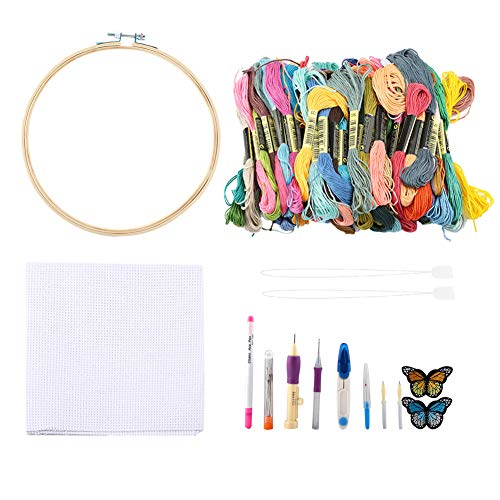 Lvifloae Punch Needle Kit, DIY Crafts Bunte Fäden Stickerei Punsch Nadel Set Nähzeug für Zahnseide Kreuz stich DIY Handwerk Lvifloae Punch Needle Kit, DIY Crafts Bunte Fäden Stickerei Punsch Nadel Set Nähzeug für Zahnseide Kreuz stich DIY Handwerk von lvifloae