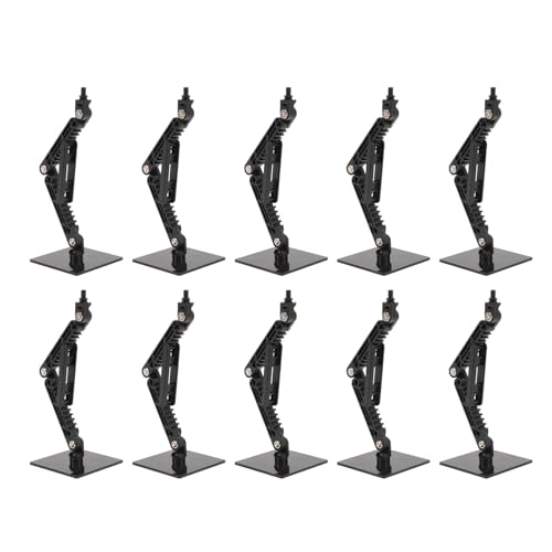 lvifloae 10-teiliger Puppenständer, Figurenständer, hochstabile Puppenmodellstütze für 6-Zoll-Figuren, transparenter Ständer, 10 x Sockel, 60 x Zubehör, 40 x Schrauben, 40 x Muttern (Schwarz) von lvifloae