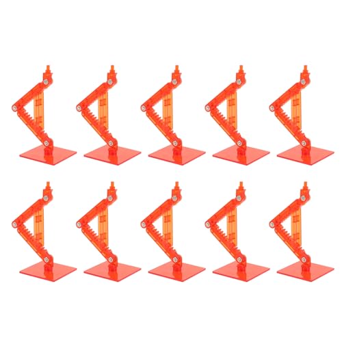 lvifloae 10-teiliger Puppenständer, Figurenständer, hochstabile Puppenmodellstütze für 6-Zoll-Figuren, transparenter Ständer, 10 x Sockel, 60 x Zubehör, 40 x Schrauben, 40 x Muttern (Transparent rot) von lvifloae