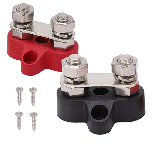lvifloae DC 12V, 24V,Batterieklemmenblock M8 Plus Plus Minus Klemmen Anschluss, Isolierter Anschlusspfosten fr Auto Marine Boot, Anschlussbolzen Batterieklemmenblcke Sammelschiene Busbar von lvifloae