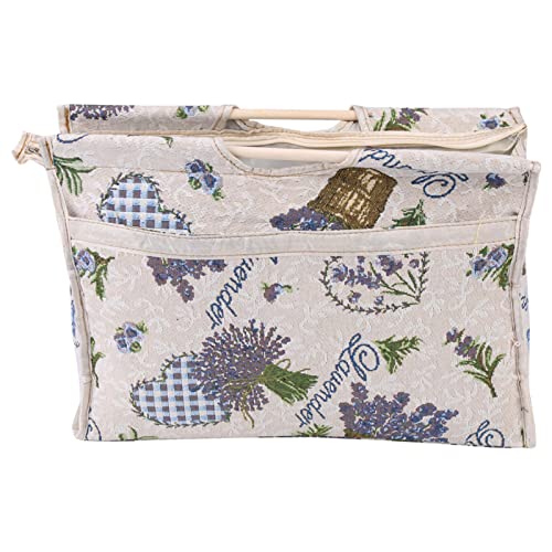 lvifloae Exquisite praktische Big Shopper mit filztasche mit hirschmotiv StickereiAufbewahrung, StrickEinkaufstasche fr Stricknadeln, Nhwerkzeuge (Purple Flower) von lvifloae