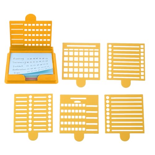 Haftnotizen Schablone und Halter, Memo Pad Spender, wiederverwendbare Papiervorlage, kompakter Desktop-Organizer, verschiedene Schablonen, 1 Set, Büros, Arbeitszimmer Schreibtisch von lwxij