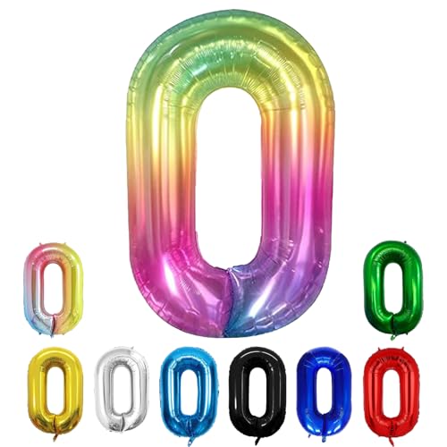 Geburtstags-Zahlenballons XXL-Riesen-Folienballons 40 Zoll – 101 cm Luftballons Geburtstag Jungen Mädchen Babyparty Geburtstagsdekorationen Jubiläumsparty-Dekorationen (Geleefarbe, 0) von lxmydm