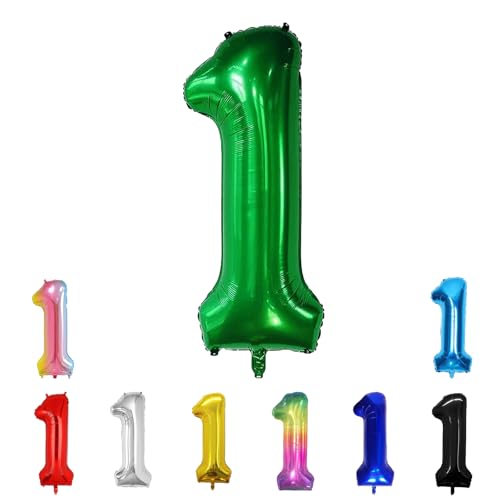 Geburtstags-Zahlenballons XXL-Riesen-Folienballons 40 Zoll – 101 cm Luftballons Geburtstag Jungen Mädchen Babyparty Geburtstagsdekorationen Jubiläumsparty-Dekorationen (dunkelgrün, 1) von lxmydm