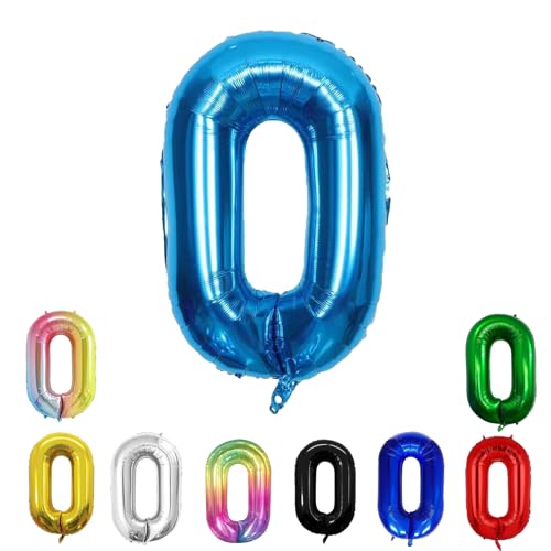 Geburtstags-Zahlenballons XXL-Riesen-Folienballons 40 Zoll – 101 cm Luftballons Geburtstag Jungen Mädchen Babyparty Geburtstagsdekorationen Jubiläumsparty-Dekorationen (hellblau, 0) von lxmydm
