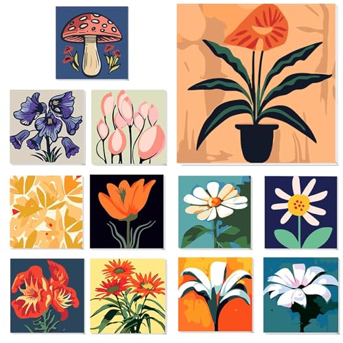 lxmydm Malen nach Zahlen Erwachsene Blumen 12-teiliges Set digitales Ölgemälde mit 3 Pinselsätzen komplettes Set aus Polypropylenfarbe für jeden als Geschenk geeignet 20 x 20 lxmydm Malen nach Zahlen Erwachsene Blumen 12-teiliges Set digitales Ölgemälde mit 3 Pinselsätzen komplettes Set aus Polypropylenfarbe für jeden als Geschenk geeignet 20 x 20 von lxmydm