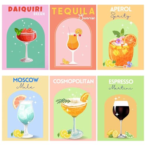 lxmydm Malen nach Zahlen erwachsene Cocktailglas DIY digitales Ölgemälde Premium-Pinsel HD-Leinwand Polypropylen-Farben als Geschenke 20 x 30 von lxmydm