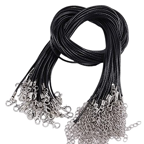 lxuebaix Durchmesser 1,5 mm Lederband-Halskette mit Verschluss, verstellbares geflochtenes Seil für Schmuckherstellung, DIY-Halskette, Armband, Zubehör, Lederband, Schwarz lxuebaix Durchmesser 1,5 mm Lederband-Halskette mit Verschluss, verstellbares geflochtenes Seil für Schmuckherstellung, DIY-Halskette, Armband, Zubehör, Lederband, Schwarz von lxuebaix