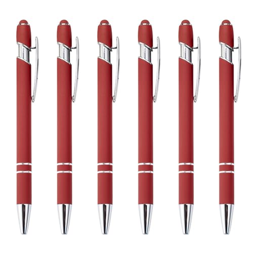 lxuebaixli 6 Stück 2-in-1 Stylus-Kugelschreiber, einziehbarer Kugelschreiber mit Stylus-Spitze, schwarzer Tinte und reibungslosem Schreiben für Damen und Herren von lxuebaix