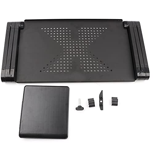 Schwarz Laptoptisch Laptopständer Notebooktisch Lapdesks Laptop ständer aus Aluminium für Lesen Frühstücks Zeichentisch Esstisch, 360° Verstellbarer, 42 x 26 cm von lyrlody