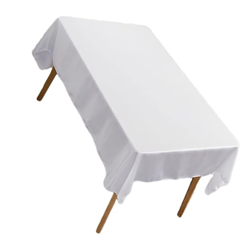Weiße Tischdecke aus Polyester 145x305cm, Strapazierfähig, Waschbar, Schützt Tisch Weiße Tischdecke aus Polyester 145x305cm, Strapazierfähig, Waschbar, Schützt Tisch von lyrlody