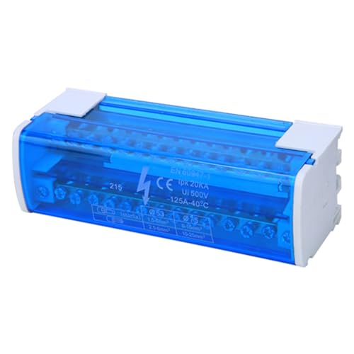 lyrlody 2-Stufe 125A Messing Leitende Klemme Blockanschlussbox, Flammhemmung, DIN-RAIL-Installationsmethode, Transparente Staubabdeckung, Raumsparendes Design, Elektrizität lyrlody 2-Stufe 125A Messing Leitende Klemme Blockanschlussbox, Flammhemmung, DIN-RAIL-Installationsmethode, Transparente Staubabdeckung, Raumsparendes Design, Elektrizität von lyrlody