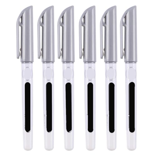 lyrlody 6 Pack -Metallic -Marker -Stifte, 0,7 Mm Feiner Tipp Acrylfarbenmarkierungen Gold Silberharz Zeichnung für Kalligraphie -Schriftzeichen (6 Silber) von lyrlody