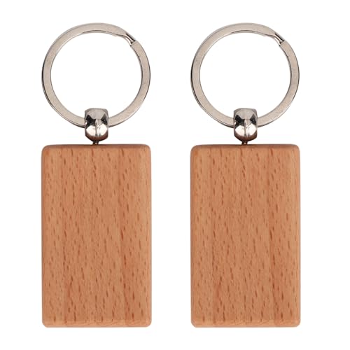 lyrlody Blödsinns Holzschlüsselkette, Holzschlüsselketten, Anpassbare Designs, Rechteckschlüsseletik (Rechteckige Größe 5 * 3CM) von lyrlody