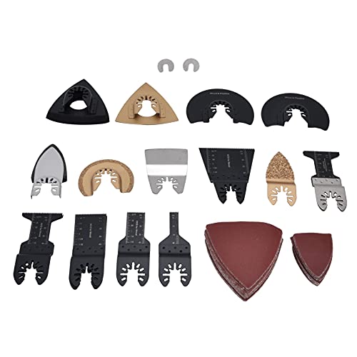 lyrlody Multifunktionswerkzeug Zubehör, 81 Pcs Oszillierendes Sägeblatt Set, kohlenstoffreichem Stahlmaterial, mit Polierpads und Schleifpapier für Kunststoff/Holz/Soft Metal Cutting lyrlody Multifunktionswerkzeug Zubehör, 81 Pcs Oszillierendes Sägeblatt Set, kohlenstoffreichem Stahlmaterial, mit Polierpads und Schleifpapier für Kunststoff/Holz/Soft Metal Cutting von lyrlody