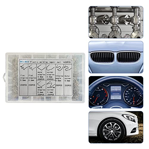 lyrlody Plastikschweißhüftel, Automatische Reparatur Heißer Staples -Aufbewahrungsbox 800pcs, um Feste und Dauerhafte Reparaturen an Flexiblen Thermoplastischen Teilen, Reichlich in (1600pcs) von lyrlody