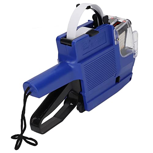lyrlody Preismarker, 2 Zeile 10 -Ziffern Preisschilds -Kit mit Tintenwalze, Etikettenaufkleber für Einzelhandel, Organisation, Rot, Gelb, Blau, ABS Material (BLUE) von lyrlody