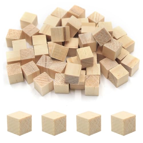 lyualma 450 Stück Holz Würfel Kleine 10x10x10mm Natürliche Bastelwürfel Holzblöcke zum Basteln Unbehandelte Blanko Holzklötze für DIY Malen Handwerk Dekoration von lyualma
