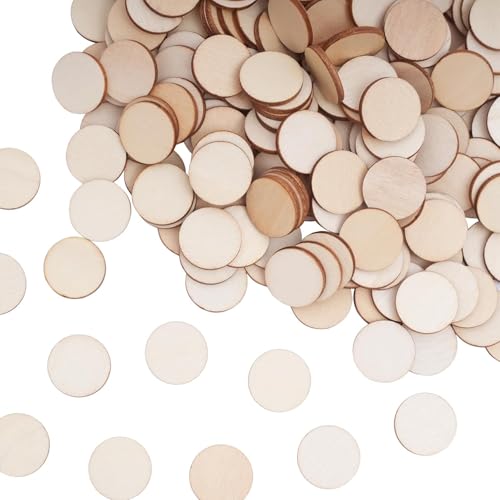 lyualma 500 Stück Holzscheiben Log Scheiben 20mm Unbehandelte Naturholzscheiben Scheiben Rund für Hochzeit DIY Dekoration Handwerk Handarbeit Holz Etiketten von lyualma