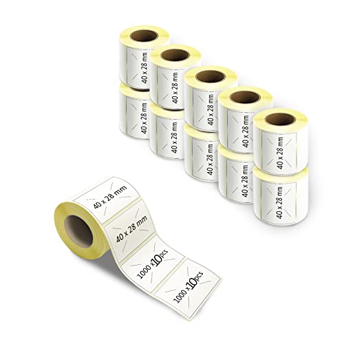 40 × 28 mm Thermo-Etiketten, 10.000 Stück, selbstklebende Etiketten, Thermoetiketten, leere Mehrzweck-Aufkleber für Büro, Anzeige 40 × 28 mm Thermo-Etiketten, 10.000 Stück, selbstklebende Etiketten, Thermoetiketten, leere Mehrzweck-Aufkleber für Büro, Anzeige von m MU