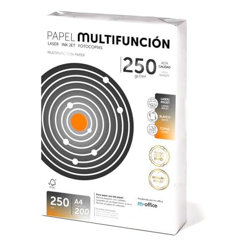 Folios A4, 250 g, 200 Blatt, Mehrzweckpapier, Drucker, Laser- und Inkjetdrucker, Kopierer, für Büro, Schulbedarf, Blattpaket, m-office (200 Blatt, 250 g) von m-office