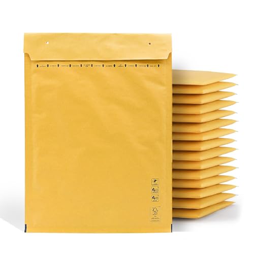 Gepolsterte Umschläge, gepolsterte Versandumschläge, Luftpolsterumschläge, Kraftpapier, Versandtaschen in verschiedenen Größen, Luftpolsterumschläge, m-office (300 x 420 mm, 10 Stück) von m-office