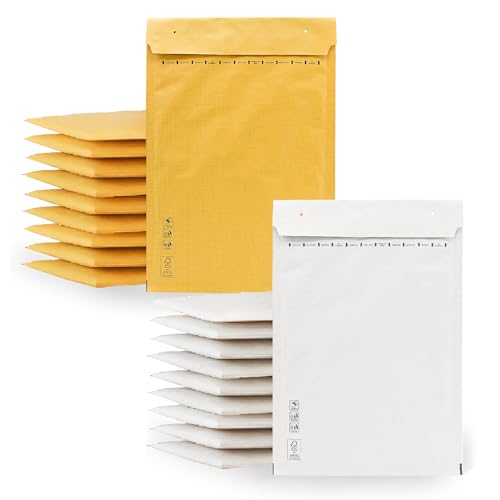 m-office Luftpolsterumschläge, Luftpolsterumschläge, Kraft-Weiß, Versandtaschen für Pakete, verschiedene Größen, Versandtaschen · m-office (350 x 470 mm, 20 Stück) von m-office