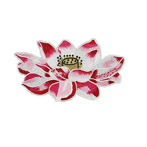 Aufnäher mit Lotus-Stickerei, zum Aufbügeln, schöne Blume, für Jacke, Fluganzug, T-Shirt, Rock, Tasche, Dekoration Aufnäher mit Lotus-Stickerei, zum Aufbügeln, schöne Blume, für Jacke, Fluganzug, T-Shirt, Rock, Tasche, Dekoration von FangZin