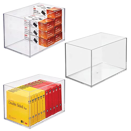 mDesign Schreibtisch Organizer – Aufbewahrungsbox für Büroklammern, Notizzettel & Co. – praktischer Büro Organizer aus Kunststoff – 3er-Set – durchsichtig mDesign Schreibtisch Organizer – Aufbewahrungsbox für Büroklammern, Notizzettel & Co. – praktischer Büro Organizer aus Kunststoff – 3er-Set – durchsichtig von mDesign