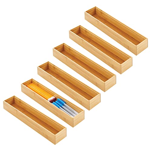 mDesign Schubladenbox aus Holz - Stapelbare Aufbewahrungsbox für Gabeln, Messer, Spatel - Holzkiste für Küchenutensilien - 6er Set - Natur mDesign Schubladenbox aus Holz - Stapelbare Aufbewahrungsbox für Gabeln, Messer, Spatel - Holzkiste für Küchenutensilien - 6er Set - Natur von mDesign