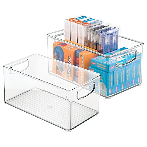 mDesign Sortierbox für den Schreibtisch – mittelgroßes Schreibtisch Organizer Set aus Kunststoff – tragbares Schreibtisch Ordnungssystem für Scheren, Textmarker, Stifte etc. – 2er-Set – durchsichtig mDesign Sortierbox für den Schreibtisch – mittelgroßes Schreibtisch Organizer Set aus Kunststoff – tragbares Schreibtisch Ordnungssystem für Scheren, Textmarker, Stifte etc. – 2er-Set – durchsichtig von mDesign
