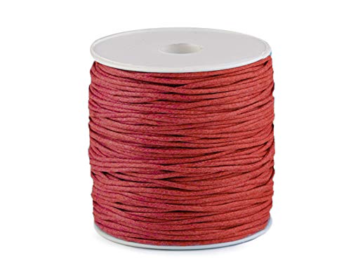 85-100m Gewachste Baumwollschnur 1,5-2mm Baumwollkordel Wachsband Schmuckherstellung, Farbe:Kaminfeuer von maDDma