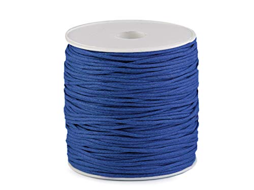 85-100m Gewachste Baumwollschnur 1,5-2mm Baumwollkordel Wachsband Schmuckherstellung, Farbe:blau von maDDma
