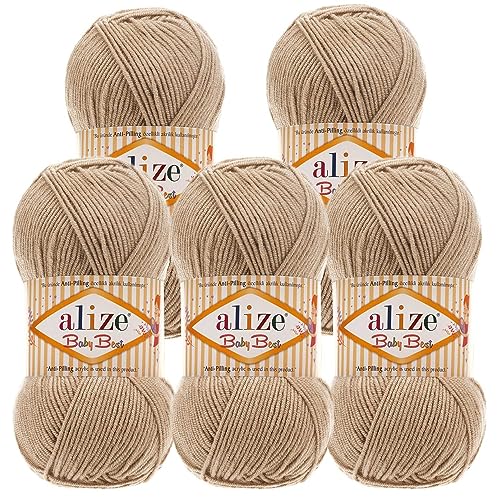 5 x 100g Strickgarn ALIZE Baby Best uni Babywolle Wolle Antipilling 44 Farben, Farbe:256 beige 5 x 100g Strickgarn ALIZE Baby Best uni Babywolle Wolle Antipilling 44 Farben, Farbe:256 beige von maDDma Alize Baby Best