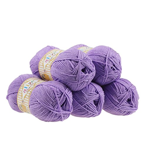 5 x 100g Strickgarn ALIZE Baby Best uni Babywolle Wolle Antipilling 44 Farben, Farbe:43 Lavendel von maDDma Alize Baby Best