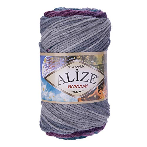 500g Strick-Garn ALIZE BURCUM Batik Strick-Wolle Handstrickgarn, Farbe wählbar, Farbe:3366 von ALIZE BURCUM