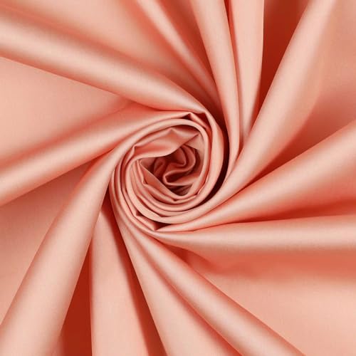 0,5m Baumwoll-Satin Baumwollstoff Satinstoff Meterware unifarben OEKO-TEX zertifiziert, Farbe:apricot von maDDma