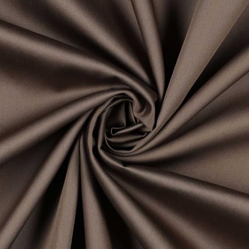 0,5m Baumwoll-Satin Baumwollstoff Satinstoff Meterware unifarben OEKO-TEX zertifiziert, Farbe:cappuccino von maDDma