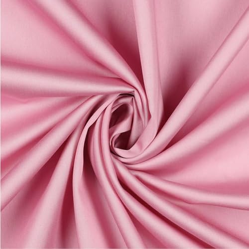 0,5m Baumwoll-Satin Baumwollstoff Satinstoff Meterware unifarben OEKO-TEX zertifiziert, Farbe:rosa von maDDma