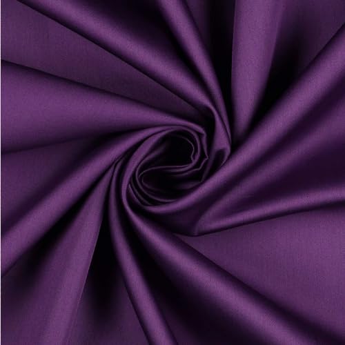 0,5m Baumwoll-Satin Baumwollstoff Satinstoff Meterware unifarben OEKO-TEX zertifiziert, Farbe:violett von maDDma