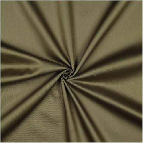 0,5m Baumwoll-Satin Baumwollstoff Satinstoff Meterware unifarben Oeko-Tex zertifiziert, Farbe:armeegrün von maDDma