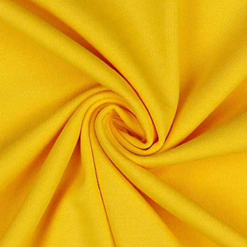 0,5m Bio Jersey Meterware Jerseystoff Baumwolle Oeko-Tex 67 Farben zur Auswahl, Farbe:028 - gelb 0,5m Bio Jersey Meterware Jerseystoff Baumwolle Oeko-Tex 67 Farben zur Auswahl, Farbe:028 - gelb von maDDma
