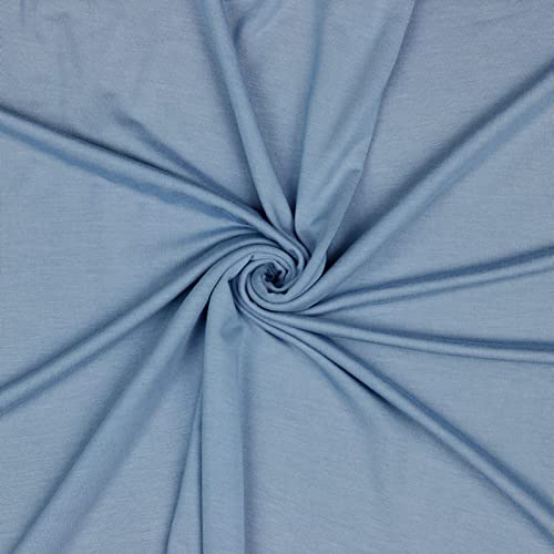 Modal-Jersey Modalstoff 24 Farben 0,5x1,45m Jerseystoff Tencel(TM) Modal OEKO-TEX zertifiziert, Farbe:taubenblau von maDDma